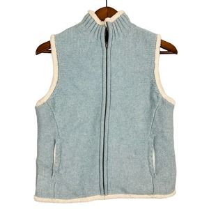 LL Bean Lambswool Fleece Sleeveless Jacket Vest Full Zip - XS